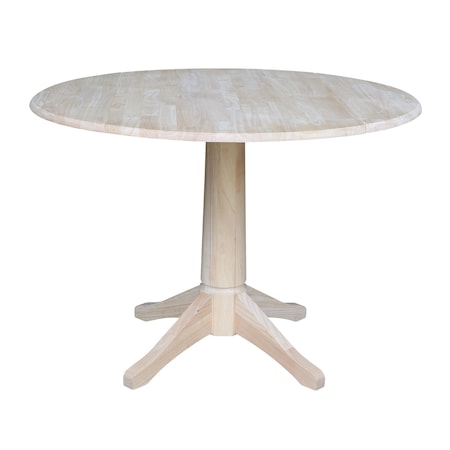 International Concepts Round 42 in Rd Dual Drop Leaf Pedestal Table, 30.3 inH, Unfinished, Ready to Finish, 42 in W, 42 in L K-42DPT-27B